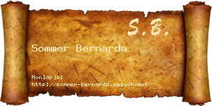 Sommer Bernarda névjegykártya